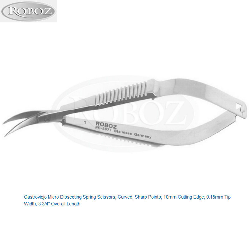 Roboz弹簧剪RS-5671 弯头解剖剪 锋利弹簧剪 精细手术剪 Roboz