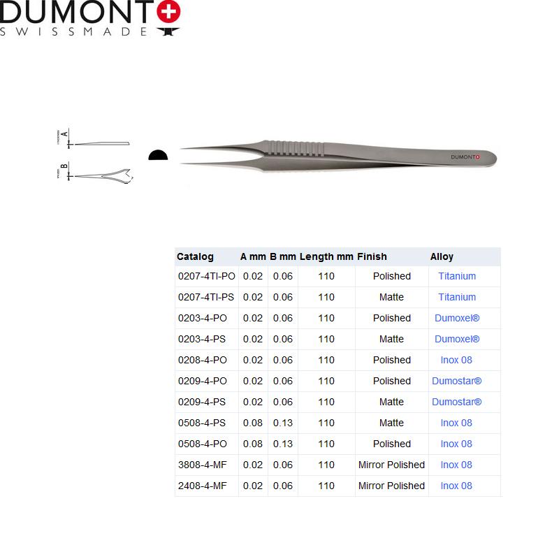 Dumont精密解剖镊子0208-4-PO 动物解剖精细镊0209-4-PO Dumosrar