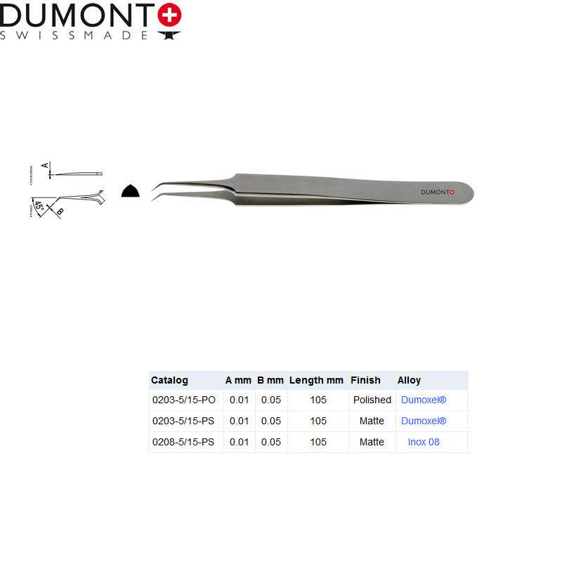 瑞士Dumont镊子0208-5/15-PO Dumont生物解剖镊子 斑马鱼解剖镊子