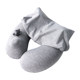 Hooded U-shaped pillow press inflatable portable folding neck pillow aircraft hooded pillow pillow ການເດີນທາງການເດີນທາງການບິນ