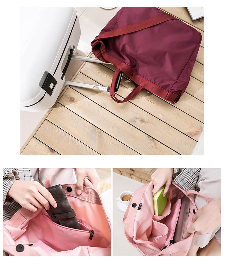 Túi du lịch khoảng cách siêu ngắn dung lượng lớn túi đeo vai Túi xách túi xách du lịch gấp túi duffel túi vải du lịch nữ