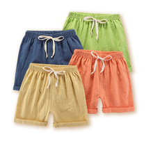 Baby girl pants thin casual boys shorts short shorts substitute hot pants candy color beach shorts children cotton linen