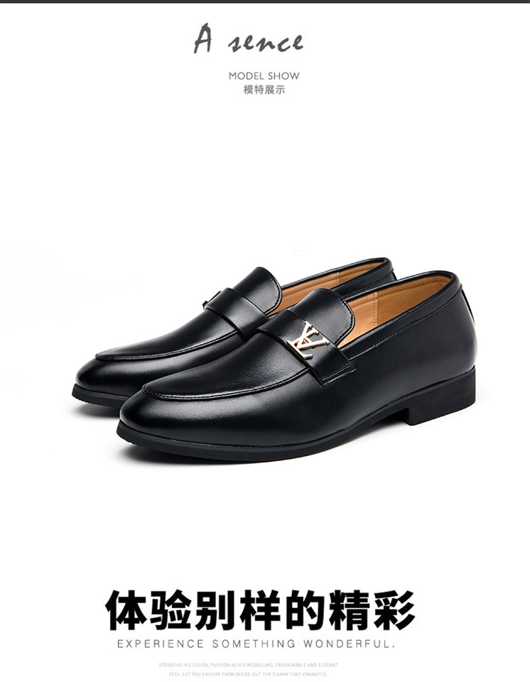 Giày lười nam da PU mũi tròn, đế cao 2,5 cm, kiểu công sở và thường ngày — 3329 Gót vuông (phiên bản tăng chiều cao), 3329 Ngôi sao năm cánh (Phiên bản nâng cao), 3329 ngôi sao năm cánh, 6971 màu đen chi tiết 10