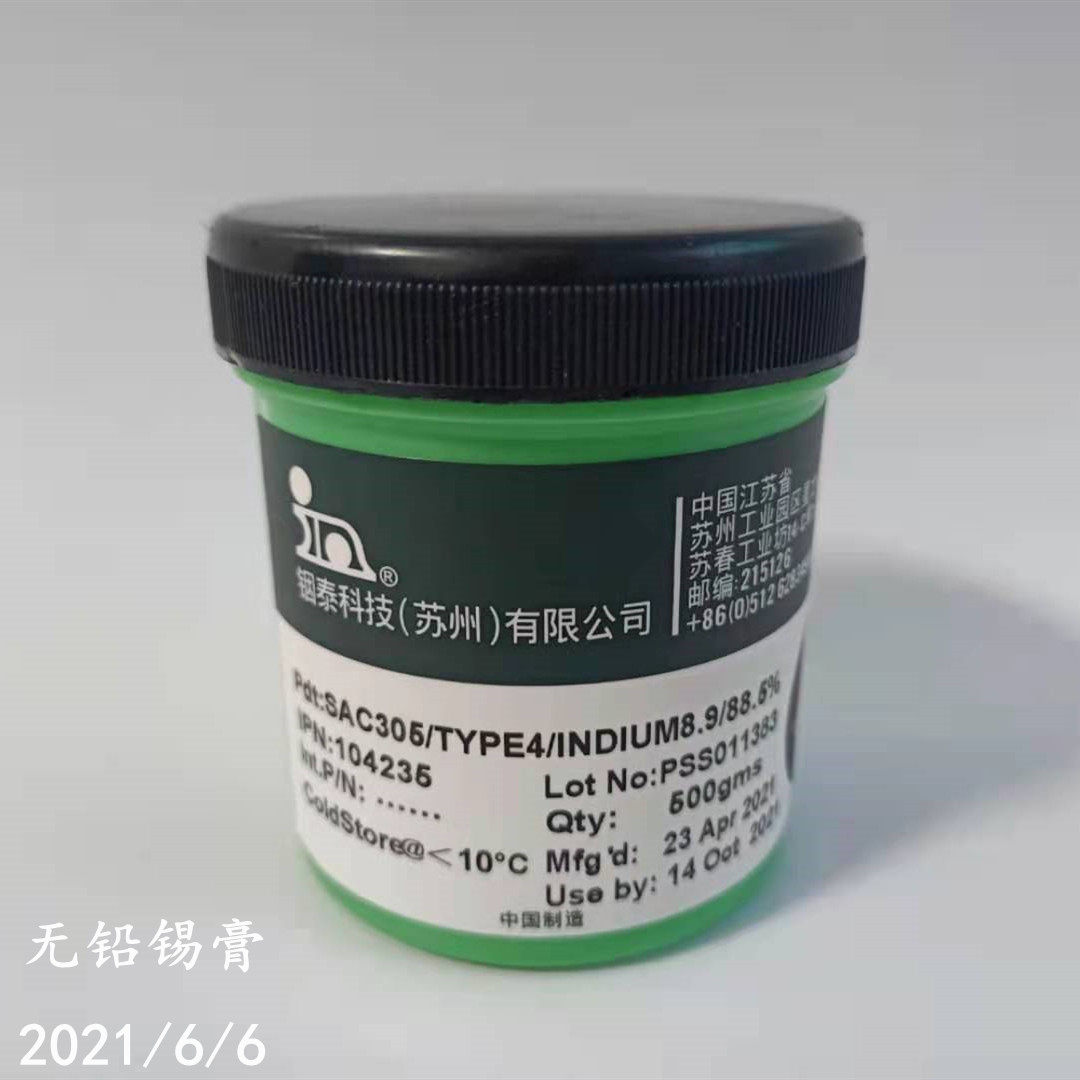 Supply of Indium Thai leadfree solder paste SAC305 leadfree silver