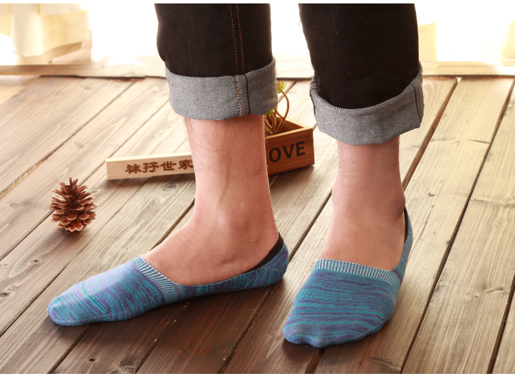 Hàn quốc không có dấu vết vớ vô hình mùa xuân và mùa hè nông miệng thuyền socks nam silicone non-slip không thể có được off với vớ vớ cotton