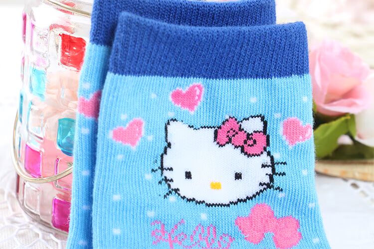 Trẻ em helloktyty Hello Kitty Hàn Quốc dễ thương mùa thu và mùa đông vớ cotton hoạt hình cô gái vớ thời trang bé gái