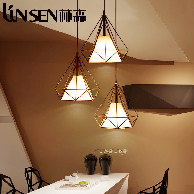 照明 led餐厅餐吊灯具卧室三头吊线创意个性吧台现代简约灯具