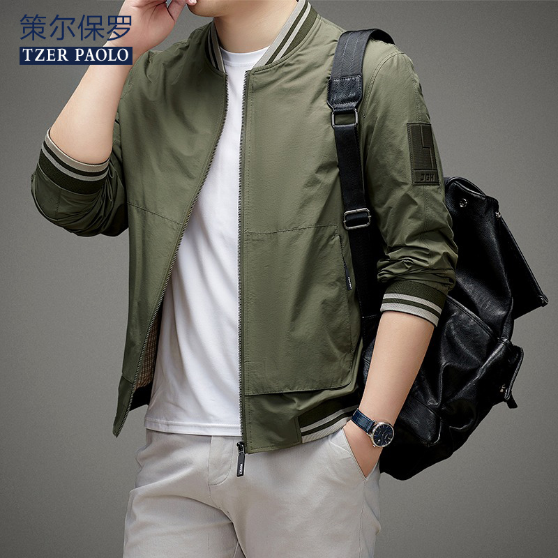 Paul High-End Flight Jacket for Men 2026 New Trendy Baseball Collar Coat Middle-Aged Business Spring and Autumn Casual Men's Clothing