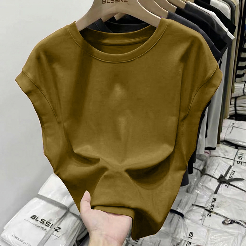 Feifei Sleeve Pure Cotton Short-Sleeve T-Shirt for Women, New Summer Style, Plus Size, Fashionable, Elegant, Loose, Belly-Covering Sleeveless Top Feifei Sleeve Pure Cotton Short-Sleeve T-Shirt for Women, New Summer Style, Plus Size, Fashionable, Elegant, Loose, Belly-Covering Sleeveless Top