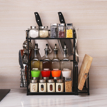 Kitchen storage rack storage rack seasoning shelf multifunctional oil and salt sauce vinegar bottle storage rack floor multi-layer storage rack