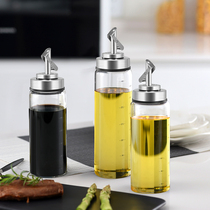 Automatic cap opening oil bottle set without hanging oil control oil pot glass oil bottle household kitchen large capacity European combination