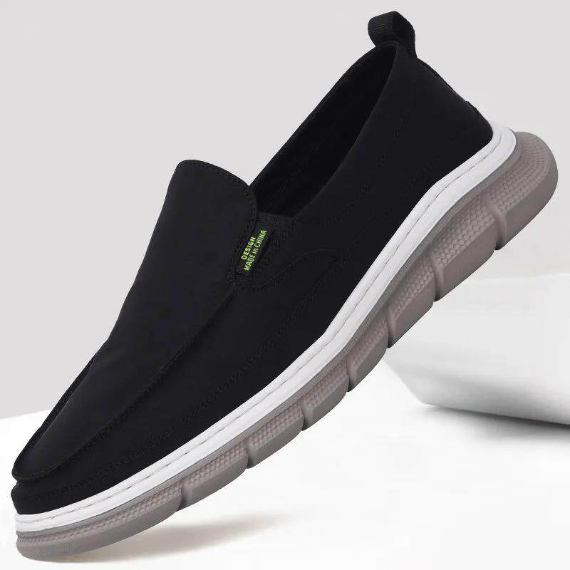 Men's casual shoes cloth shoes men's 2022 new shoes trendy shoes ice silk breathable all-match trendy slip-on canvas shoes