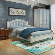 All solid wood childrens bed Boy girl single bed Simple small apartment 1 2 meters soft bed Simple child bed