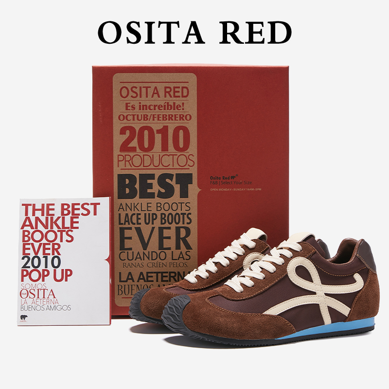 Osita Red New Model Tilted-Head German Training Shoes for Women, Fashionable Thick-Soled Casual Shoes for Women, Versatile Classic Sports Shoes for Women Osita Red New Model Tilted-Head German Training Shoes for Women, Fashionable Thick-Soled Casual Shoes for Women, Versatile Classic Sports Shoes for Women