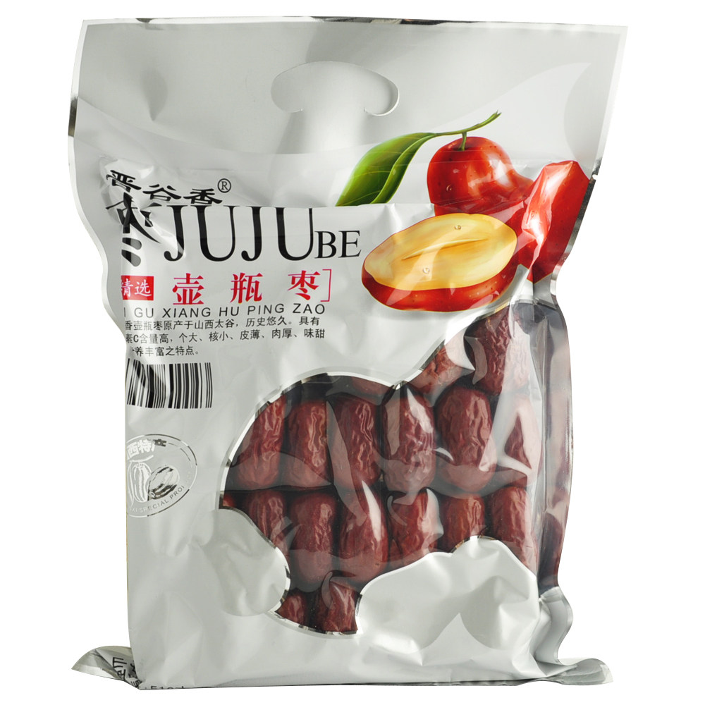 Shanxi Tproduction Jin Gu Fragrant Pot bottle date 516g selected date 516g grams red date Taigu pot bottle date red Zaozi