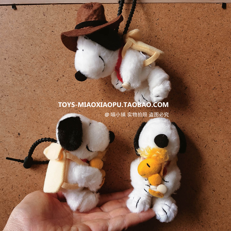 Snoopy "Hug" Series Doll Keychain 10cm Camping Style, Two Options: Hug and Tuck