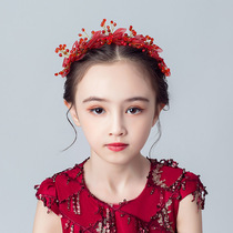 Children's headwear hair accessories girl hair band red flower side clip girl princess hairband Korean hair clip flower girl jewelry