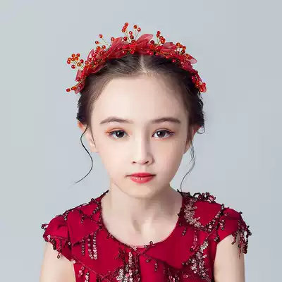 Children's headwear hair accessories girl hair band Red Flower side clip girl princess hair hoop Korean hairclip flower girl accessories
