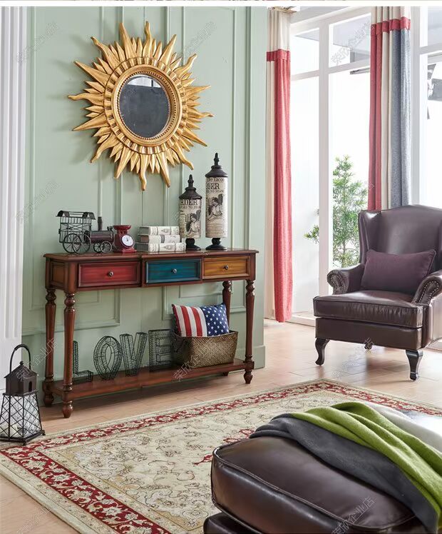 Phong cách châu Âu và Mỹ đồ nội thất gỗ retro bàn hiên nhà phong cách châu Âu một số bàn hiên phòng khách tủ cuối giường cuối tủ bên tủ - Bàn / Bàn bàn gỗ nhỏ