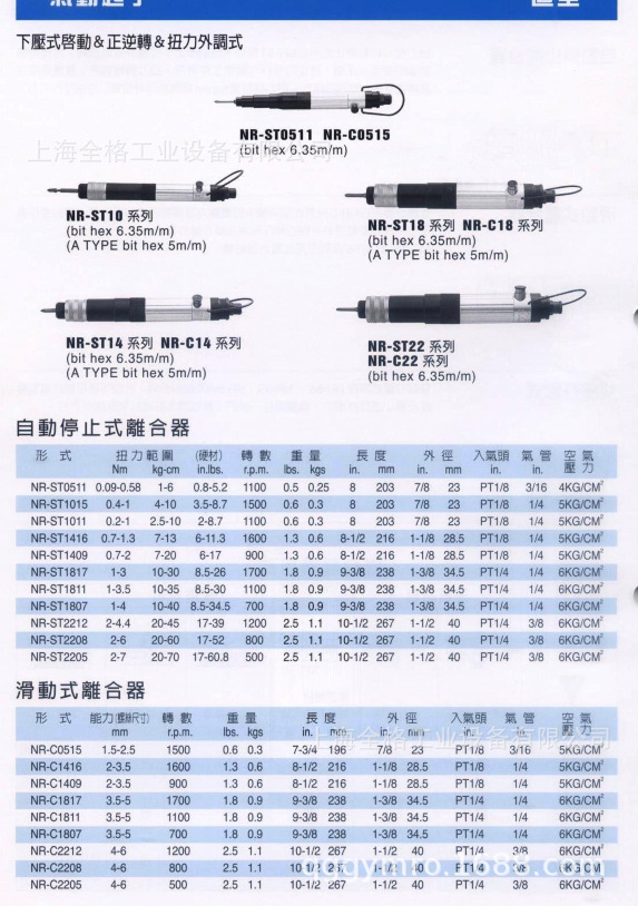Taiwan's New Jer Pneumatic screwdriver Taiwan NR Wind Batch Gas Batch screwdriver NR-ST1416 NR-ST1409-Taobao