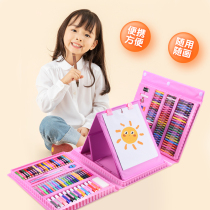 208 sets of childrens painting pen watercolor pen set with easel student art supplies painting tools gift box