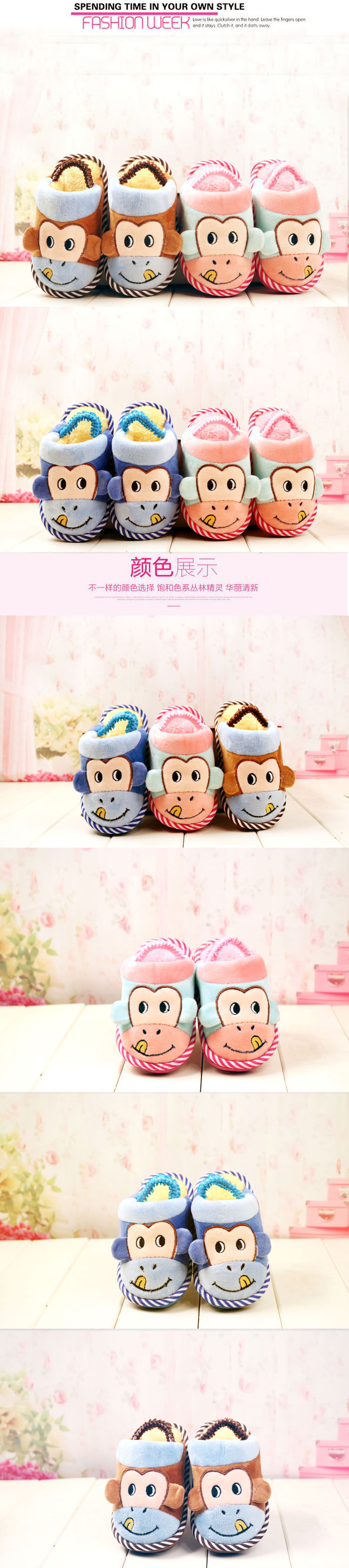 Pantoufles enfants en suède pour hiver - semelle EVA - Ref 1006700 Image 9