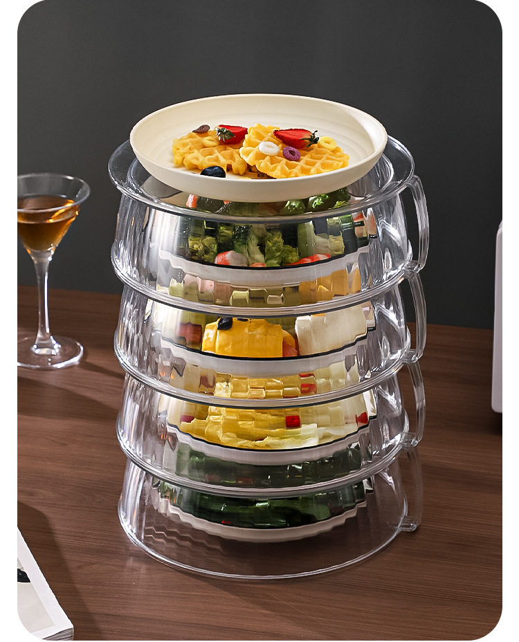 Food Warming Cover Dish Cover Anti-Fly Anti-Mosquito Dining Table Cover Windproof Dustproof Food Storage Cover Stackable Plate Cover