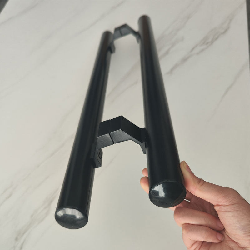 Thickened 38 round tube glass door handle door handle black titanium alloy wooden door handle aluminum alloy gray black silver