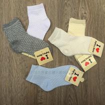 Foreign trade pure cotton jacquard mens spring and summer socks Lingge mesh socks