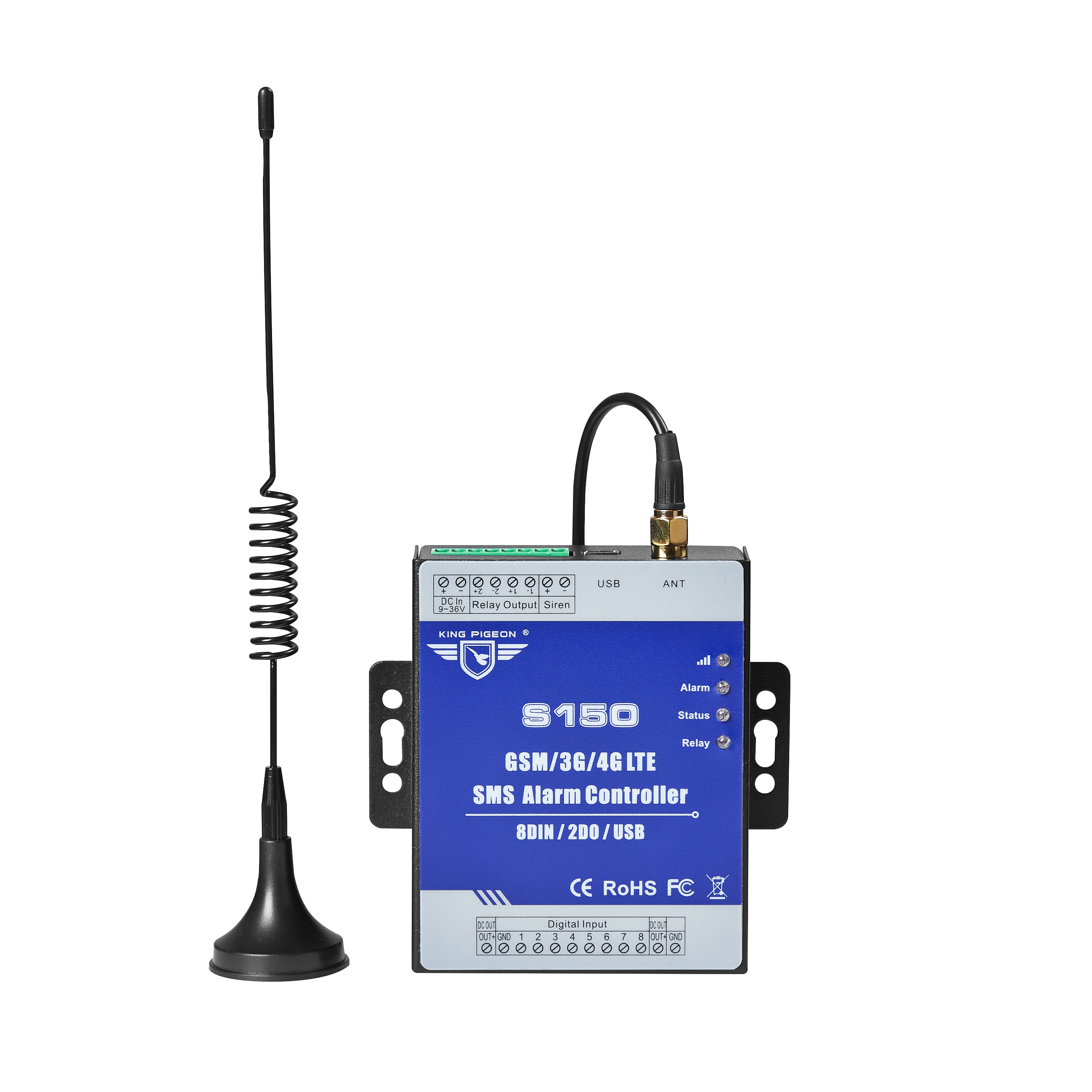 4G RTU SMS phone alarm 8-way switch alarm barium rhenium technology S130 relay controller