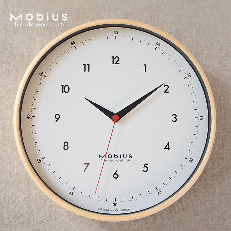 Mobius designer Jane Yoon mute watch hanging clock Living room Home Japanese style clock high-end wall-mounted bell Pole Jane