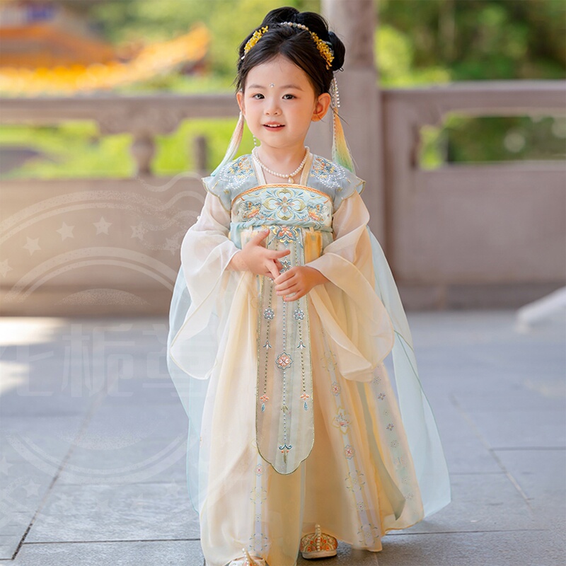Children's Hanfu Dress for Girls, New Chinese Style Tang Suit, Autumn Style, Ancient Style, Super Fairy Princess Skirt