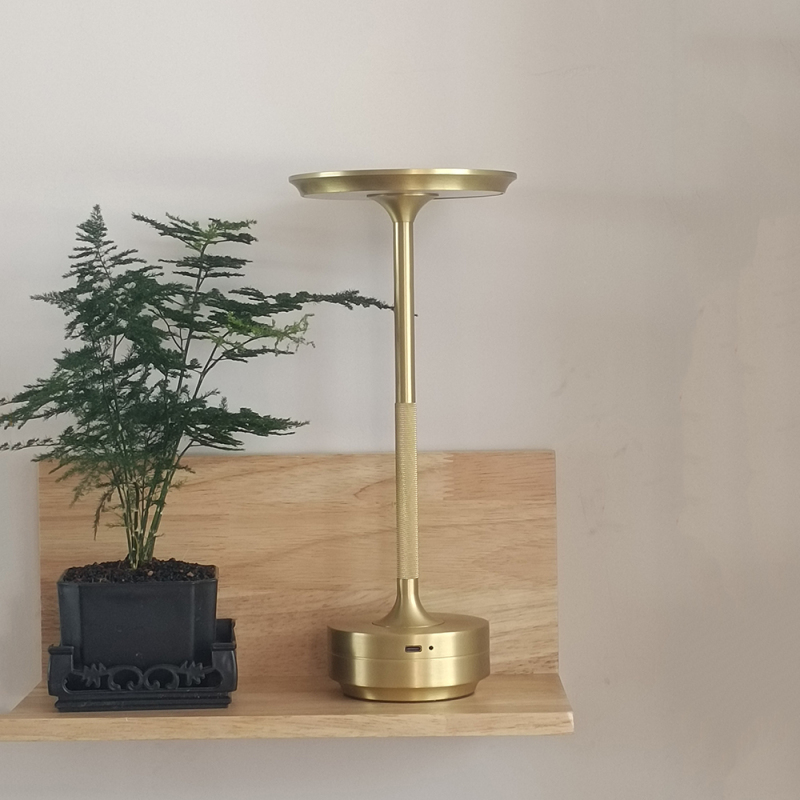 Brass High-End Eye-Protecting Rechargeable Lamp Western Restaurant Bedroom Living Room Home Decoration Bedside Lamp Desktop All-Copper Table Lamp