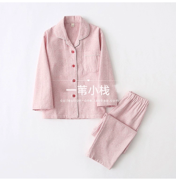 Cotton đôi sợi flannel mùa thu và mùa đông đồ ngủ cha mẹ trẻ em quần dài tay phù hợp với quần chấm bi nam và nữ quần áo gia đình - Trang phục dành cho cha mẹ và con