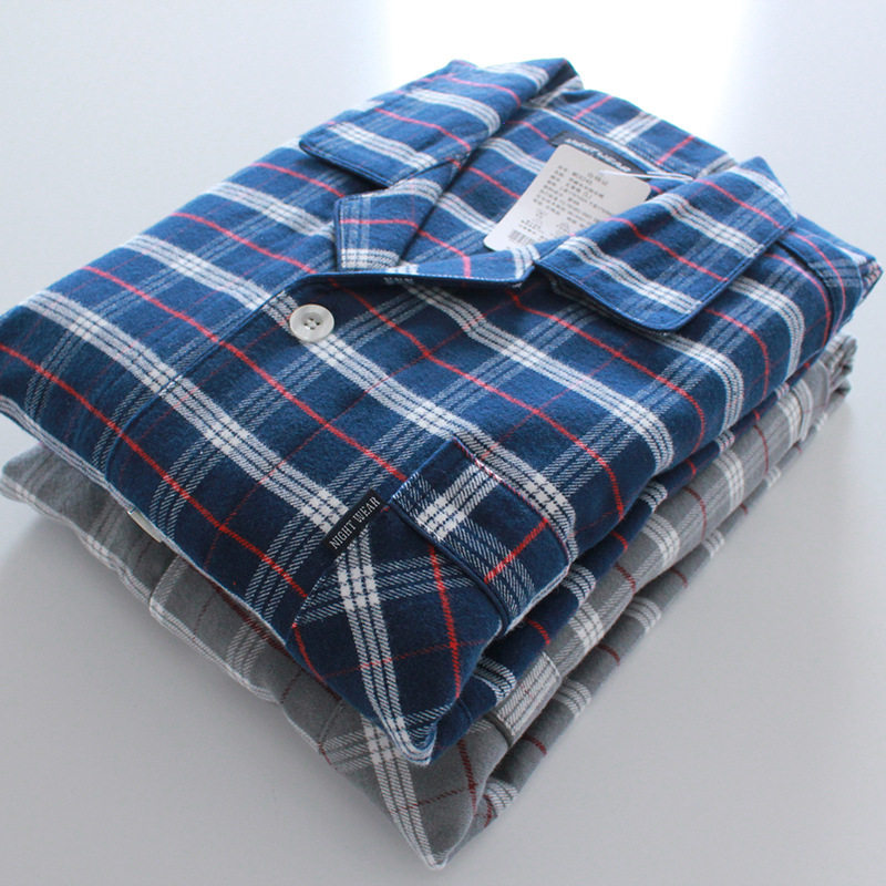 Double Strand Suede Sleeping Clothing Men's Fall Pure Cotton Long Sleeve Men's Home Conserved Men's Full Cotton Autumn And Winter Money Increase Code Suit