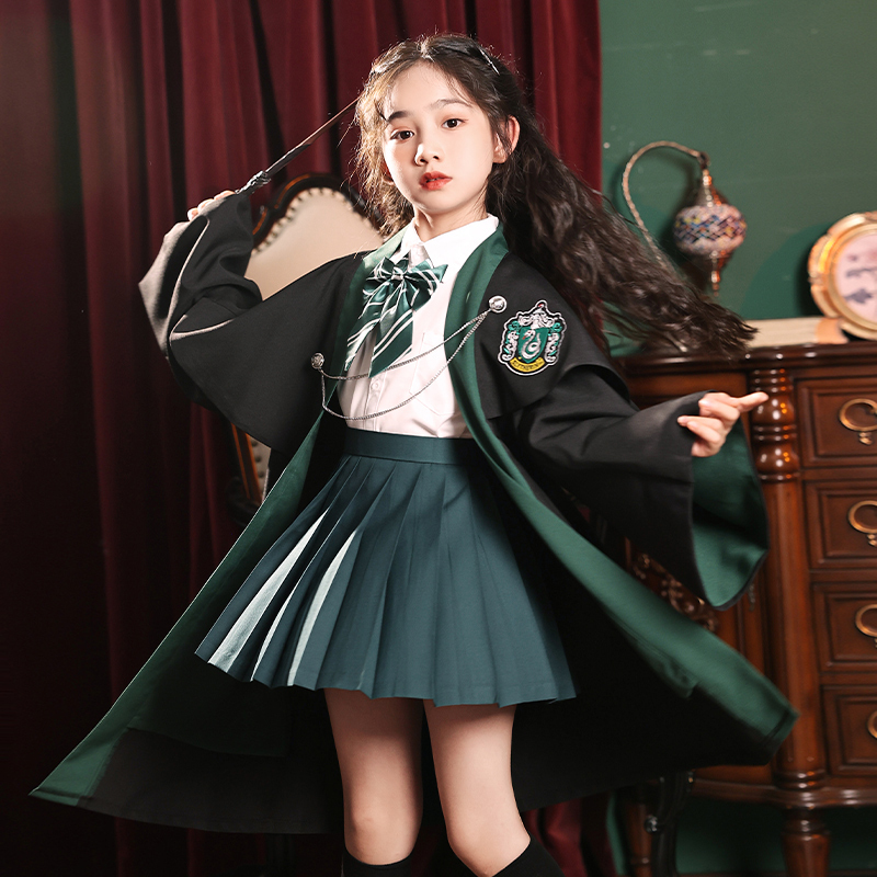 Harry Potter Magic Robe Collaboration with Jk Uniform Wizard Robe Hooded Cloak British Children's Academy Style Unisex
