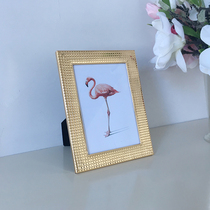 High-grade simple golden metal photo frame setting 5 inch 6 inch 7 inch 8 inch 10 inch A4 Wall picture frame frame family photo frame