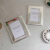 European simple modern metal Photo Frame 6 inch 7 inch 8 inch 10 inch 12 inch a4 table hanging wall combination creative Silver