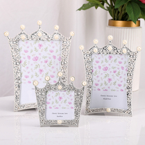 3 inch 4 inch 6 inch 7 inch crown metal Development photo frame European Pearl table wedding photo frame gift