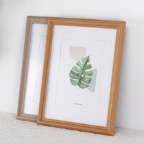 Solid wood picture frame mounted 20 inch 24 log frame custom 4k8 open poster puzzle frame frame photo frame hanging wall A4a3