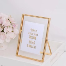 Glass double-sided transparent metal table photo frame 6 inch 7 inch 8 inch 6 inch 7 inch two-sided vertical photo album Frame