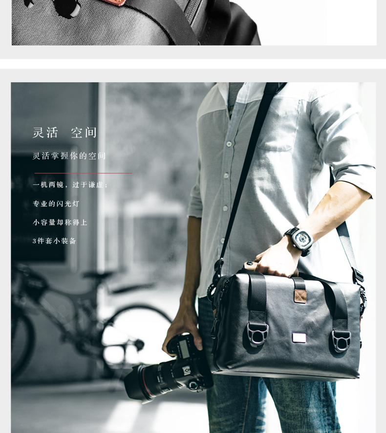 Dpark túi máy ảnh micro vai duy nhất túi máy ảnh vải dung lượng lớn không thấm nước túi xách Canon Nikon SLR gói túi da máy ảnh