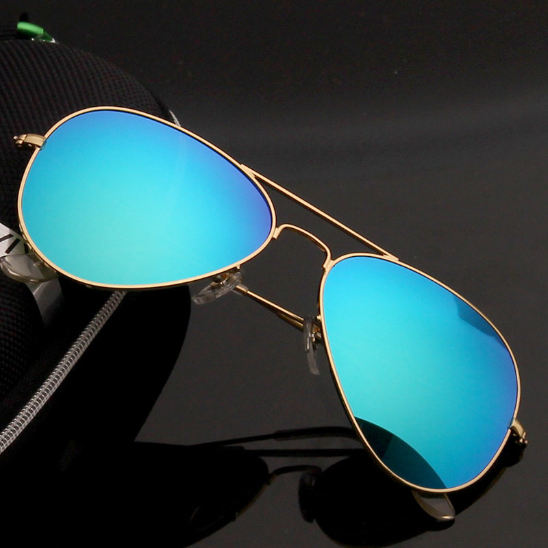 Glass sunglasses men's sunglasses women's 2021 new hipster personality driving toad mirror driver small face glasses