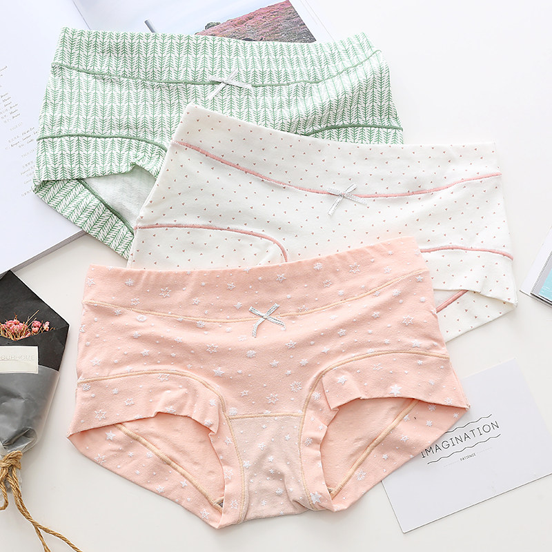Cute printed women's underwear pure cotton buttock fresh cotton breathable and comfortable girl student shorts briefs head