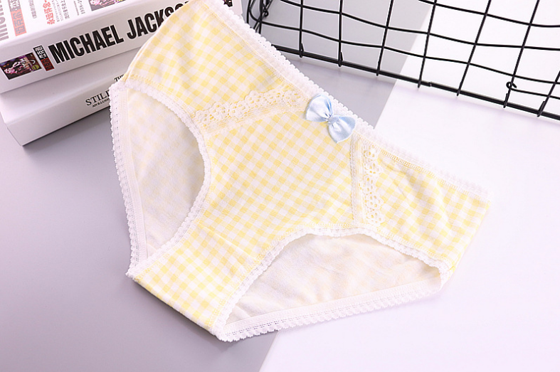 5 kẻ sọc quần lót của phụ nữ cotton thấp eo tóm tắt ren bow dễ thương bông cô gái đồ lót