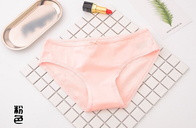 5 túi cotton đơn giản đồ lót tươi mềm thoáng khí thấp eo kích thước lớn tóm tắt bông màu rắn bow quần lót thể thao