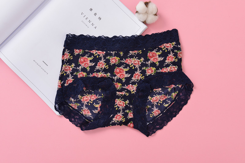 5 túi Sexy ren bên sữa lụa phụ nữ eo túi hip đồ lót hoa dễ thương tóm tắt mùa hè quần lót nữ thun lạnh bóng