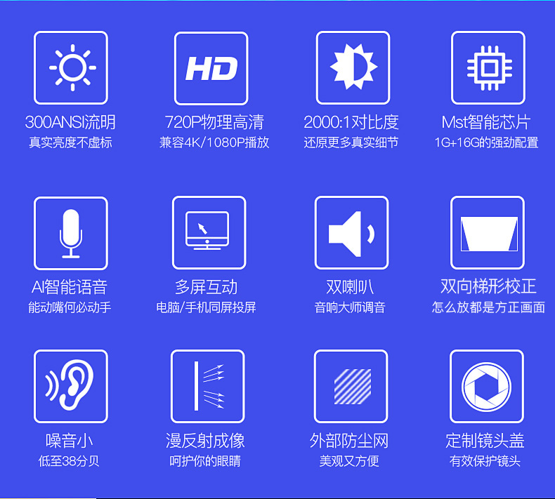 COOLUX Âm nhạc tuyệt vời Máy chiếu FUN gia đình HD nhỏ cầm tay không màn hình TV 1080P rạp hát tại nhà điện thoại di động WiFi không dây Android Apple với màn hình văn phòng thông minh Máy chiếu 4K - Máy chiếu