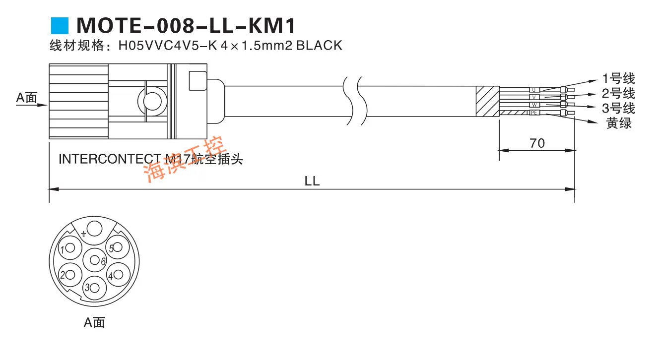 Kinco步科 MOTE-008-03-KM1 моторная мощность линия 3 метра 5 метров 10 метров 15 метров 20 метров