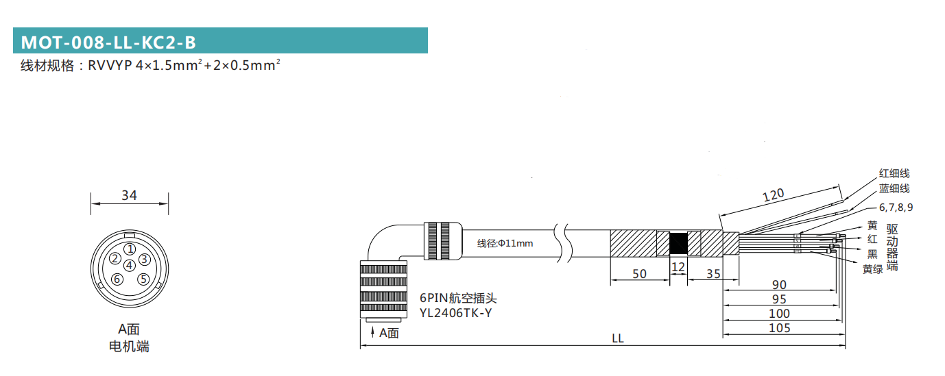 MOT-008-03-KC2-B MOT-008-03-KC2-B MOT-015 -03-KC2-B -03-KC2-B power holding brake line 3 m -20 m